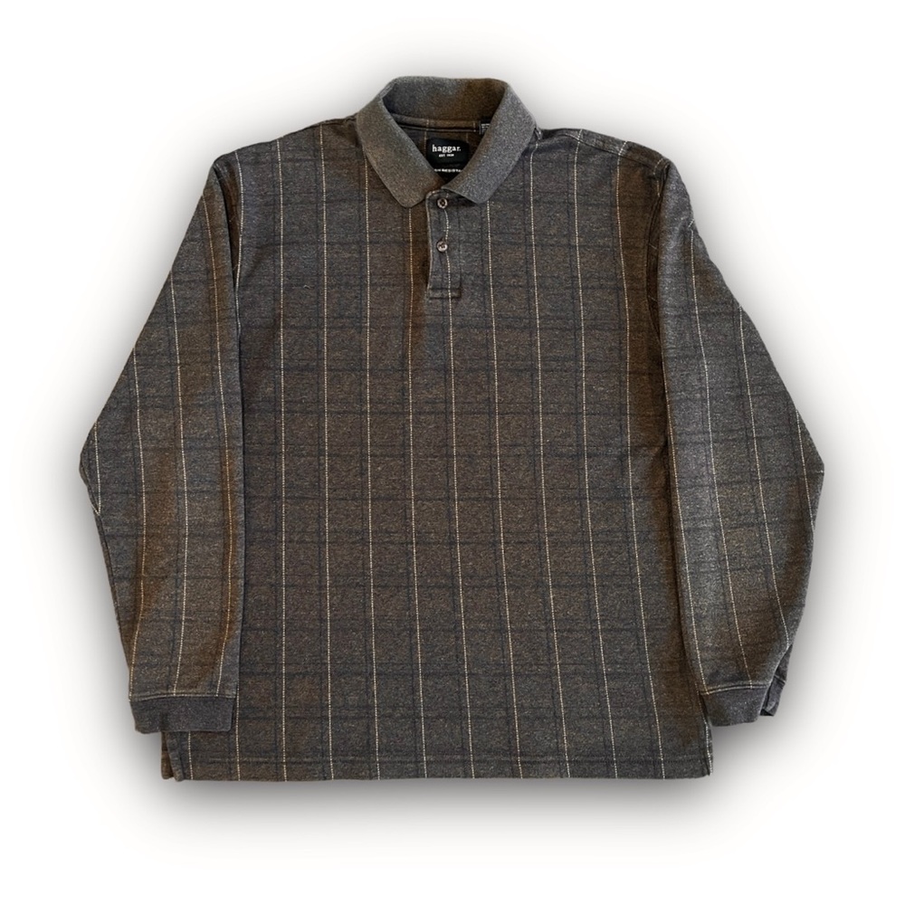 Vintage Brown Plaid Collared Sweater